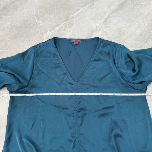 Women’s Vince Camuto Tie Front Elastic Cuff Long Sleeve V-Neck Top Medium - Picture 14 of 15